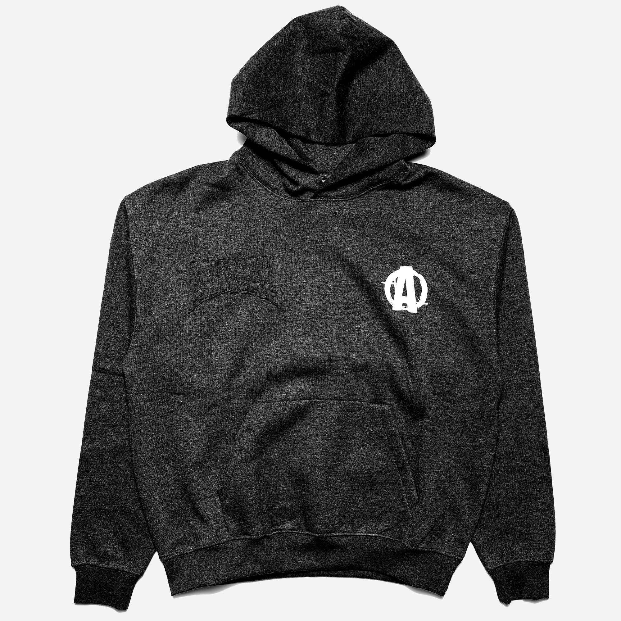 Gray Blackout Hoodie Front