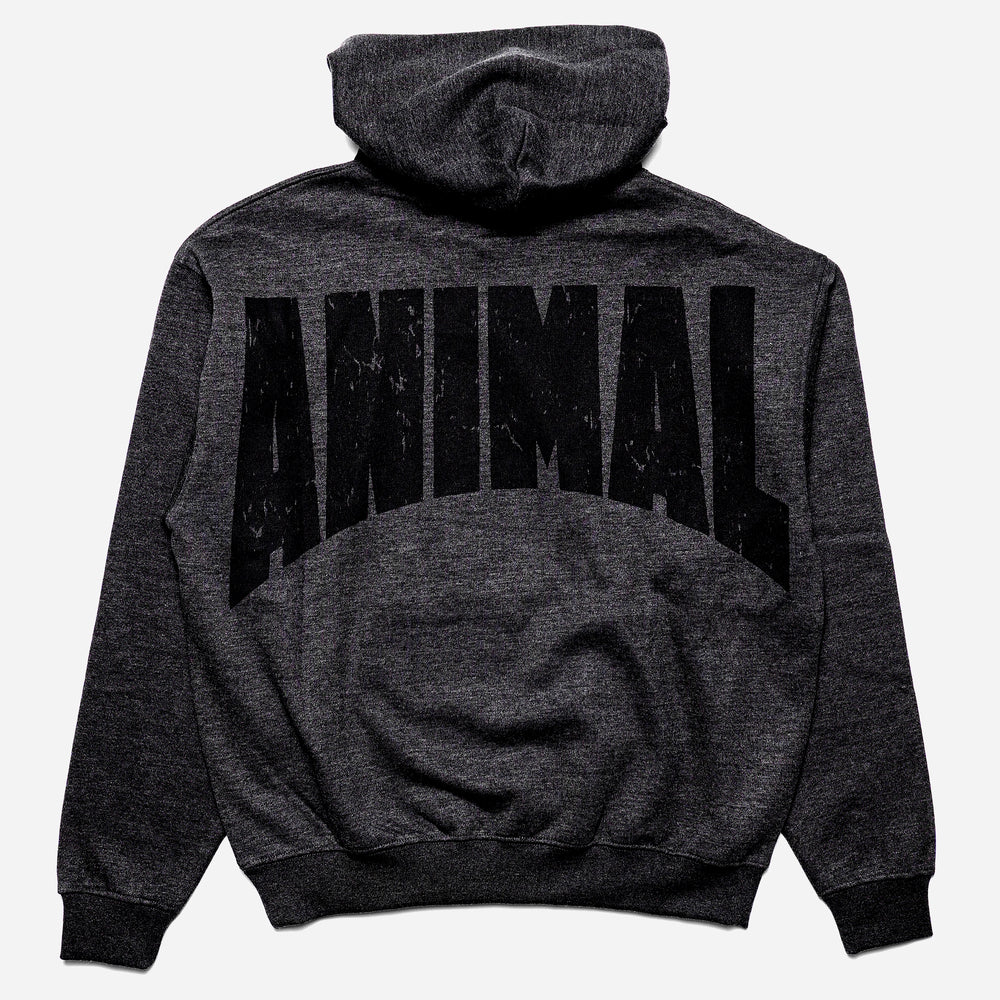 Gray Blackout Hoodie Back