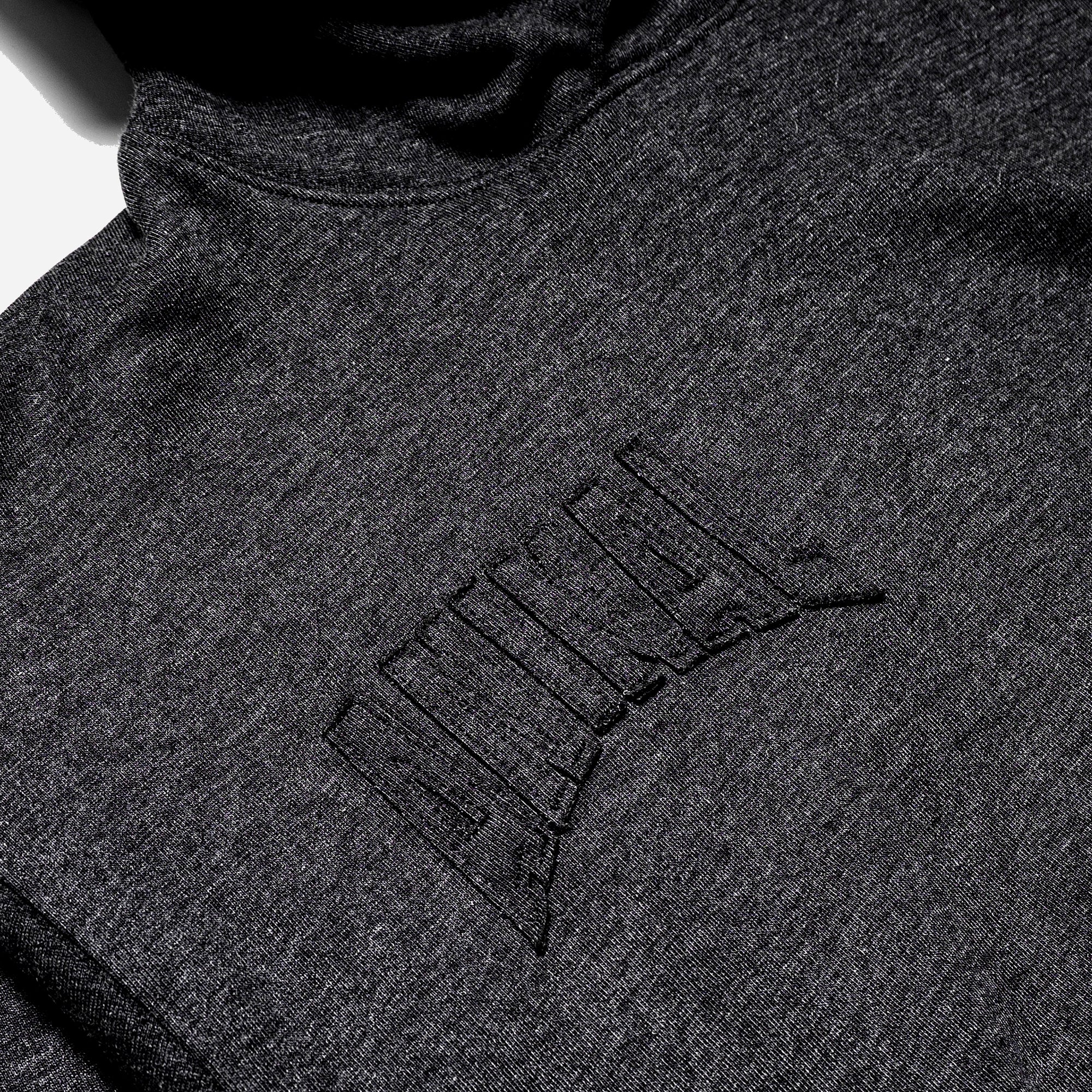 Gray Blackout Hoodie Front Detail