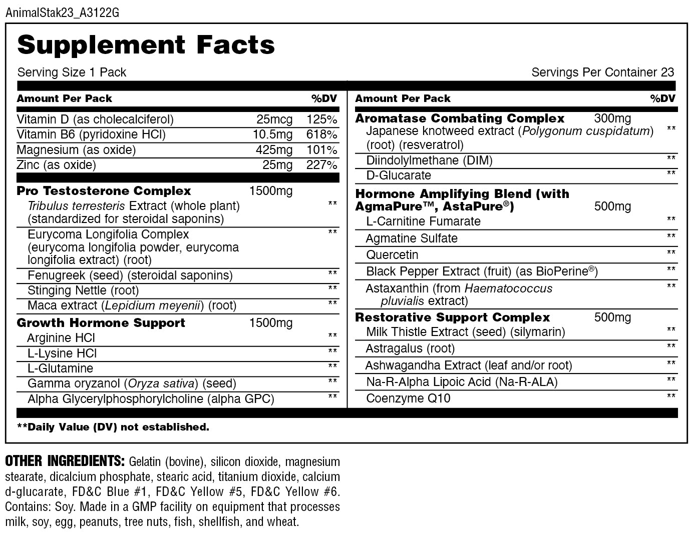 Animal Stak Pill Packs: Testosterone Booster Anabolic Supplements ...