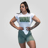 Animal Women Iconic White and Green Tee