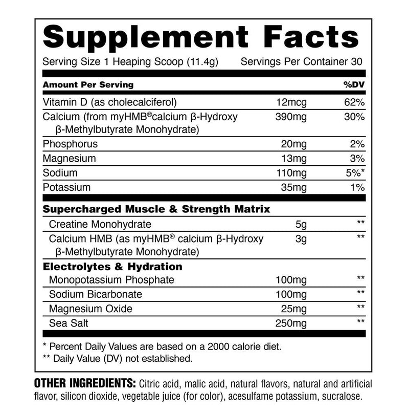 Creatine HMB+ Power Punch Supplement Facts 50591674663232