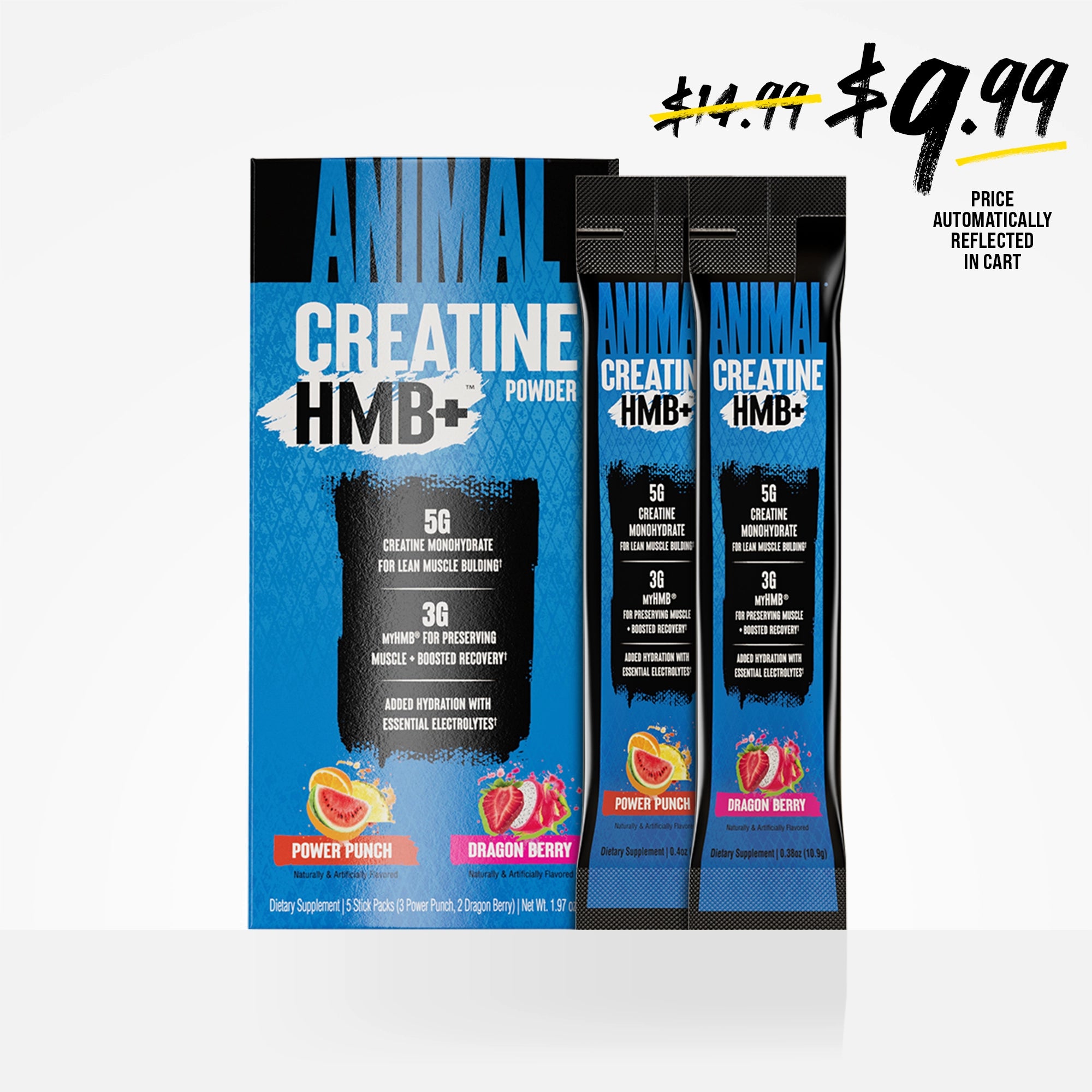 Animal Creatine HMB+ Stick Packs: Powder Packets