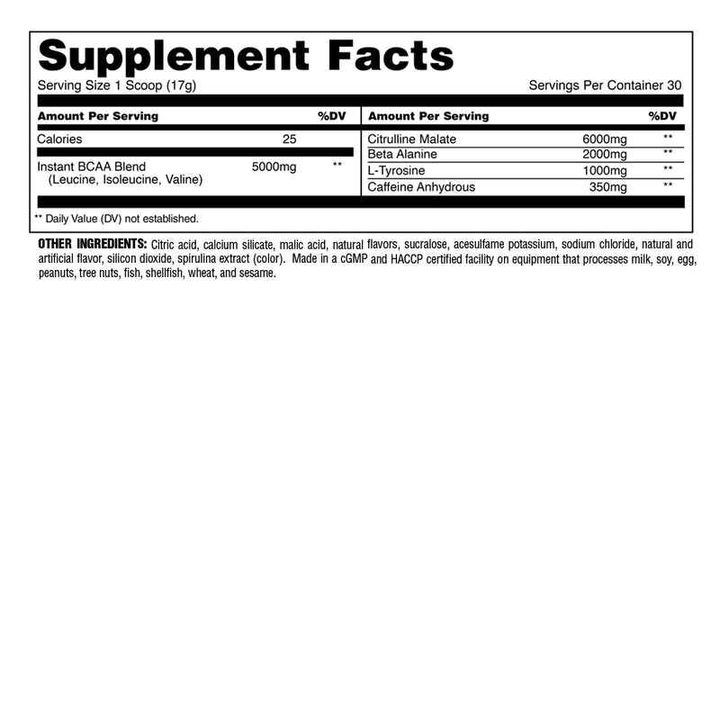 Supplement Facts Kiwi Lime / 30 50609645093184