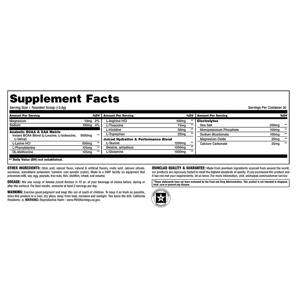 Orange Juiced Supplement Facts 43990799089984