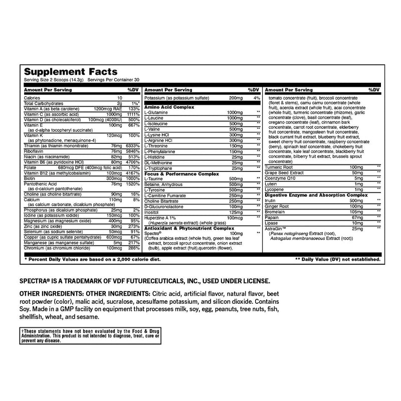 Cherry Bomb Supplement Facts 43990800499008