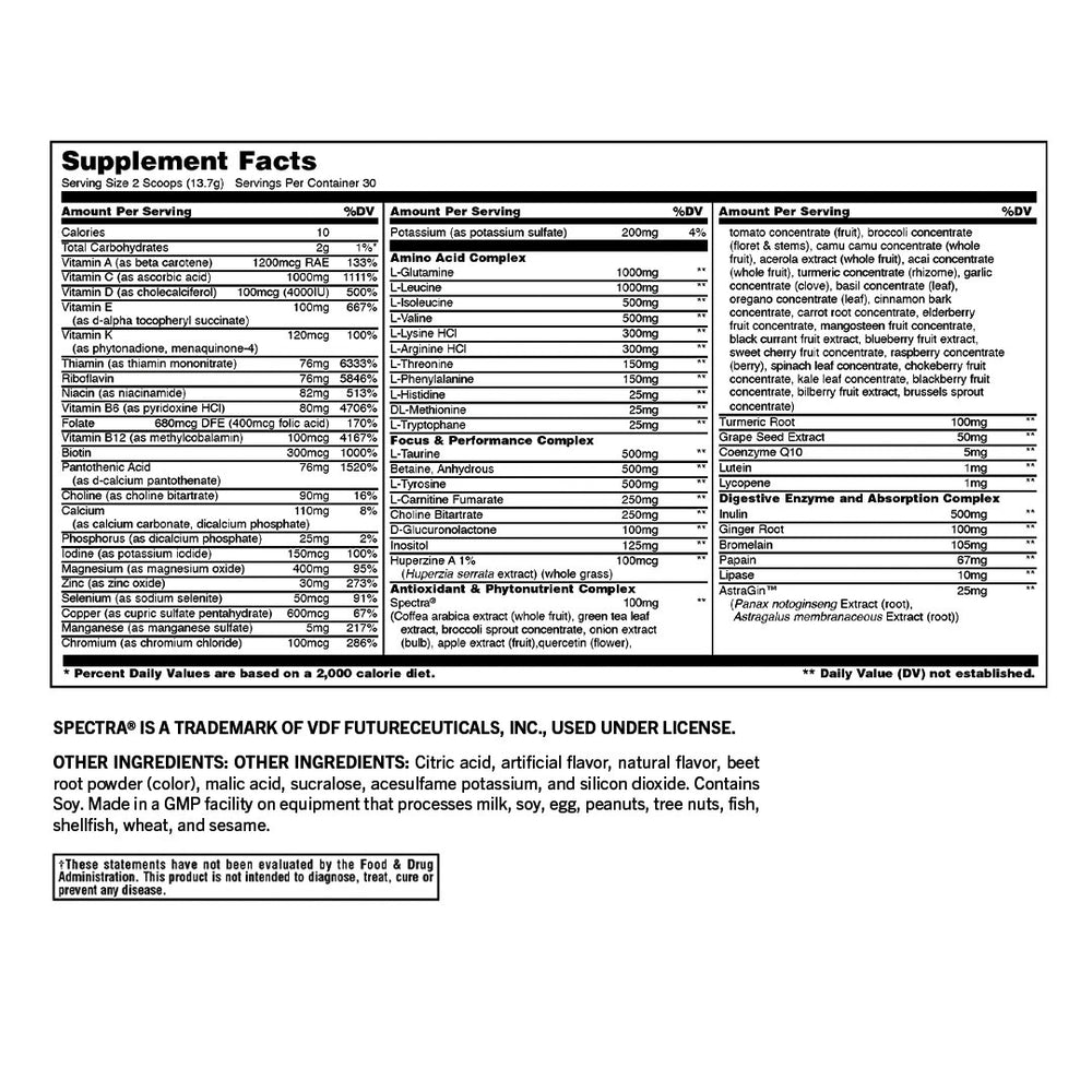 Orange Crushed Supplement Facts 43990800531776
