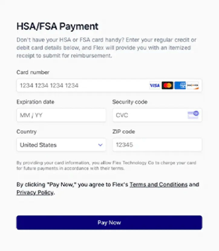 ENTER HSA/FSA CARD